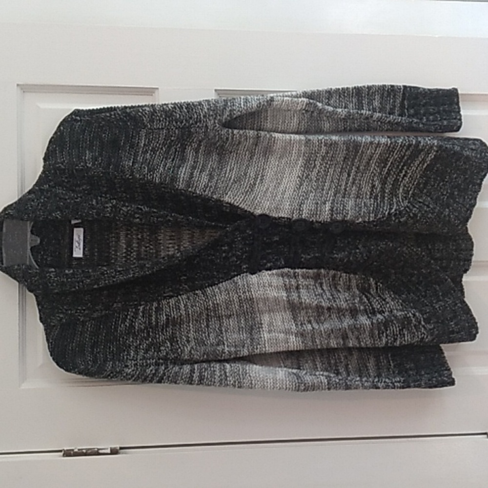 Indigo L button down cardigan